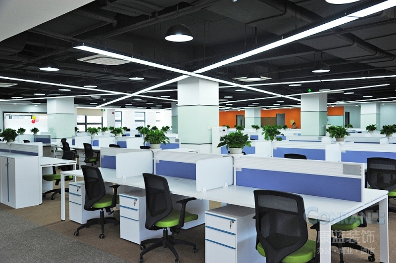 TCL通訊科技大廈寫(xiě)字樓裝修三層大辦公區(qū)全景